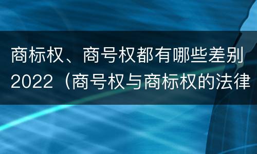 商标权、商号权都有哪些差别2022（商号权与商标权的法律冲突与解决）