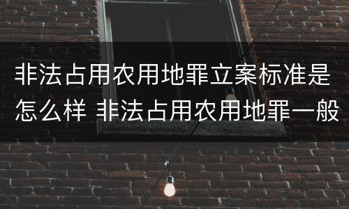 非法占用农用地罪立案标准是怎么样 非法占用农用地罪一般判几年