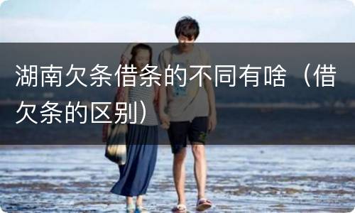 湖南欠条借条的不同有啥（借欠条的区别）
