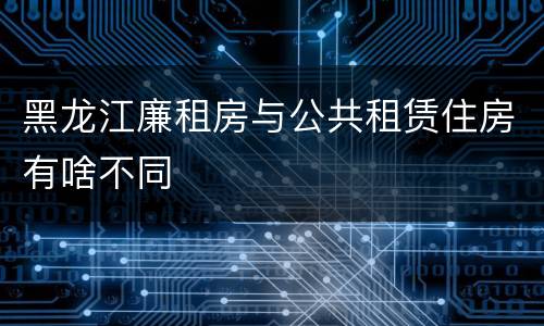 黑龙江廉租房与公共租赁住房有啥不同