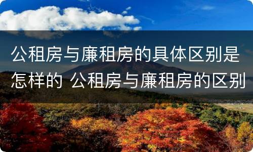 公租房与廉租房的具体区别是怎样的 公租房与廉租房的区别都在此,别再搞错了!