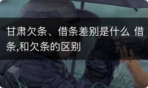 甘肃欠条、借条差别是什么 借条,和欠条的区别