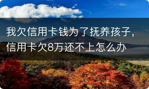我欠信用卡钱为了抚养孩子，信用卡欠8万还不上怎么办