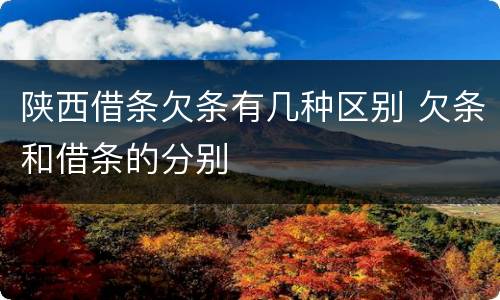 陕西借条欠条有几种区别 欠条和借条的分别