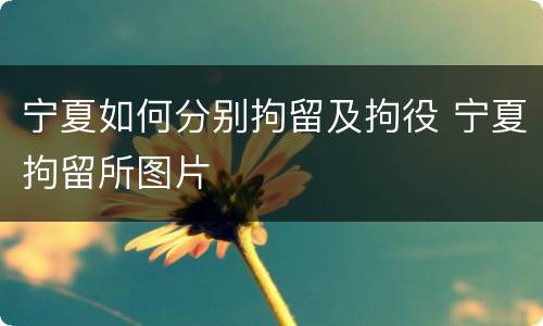 宁夏如何分别拘留及拘役 宁夏拘留所图片
