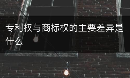专利权与商标权的主要差异是什么