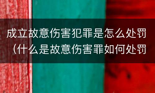 成立故意伤害犯罪是怎么处罚（什么是故意伤害罪如何处罚）