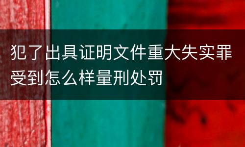 犯了出具证明文件重大失实罪受到怎么样量刑处罚