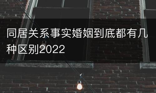 同居关系事实婚姻到底都有几种区别2022