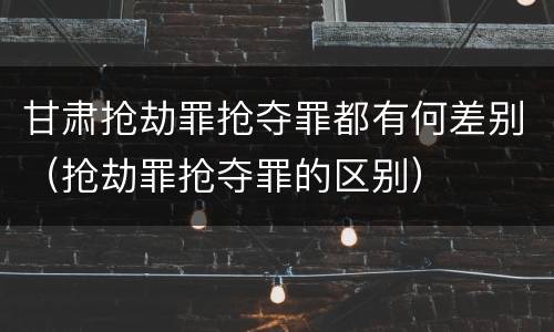 甘肃抢劫罪抢夺罪都有何差别（抢劫罪抢夺罪的区别）