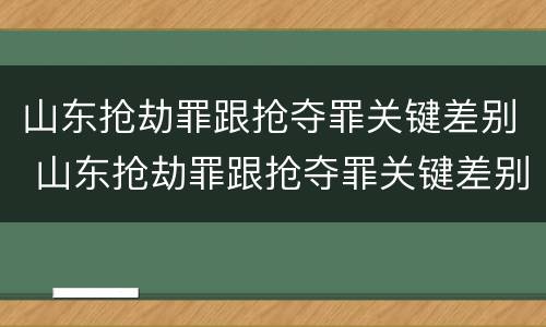 山东抢劫罪跟抢夺罪关键差别 山东抢劫罪跟抢夺罪关键差别在哪