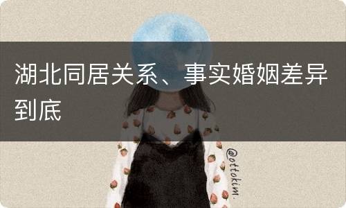 湖北同居关系、事实婚姻差异到底