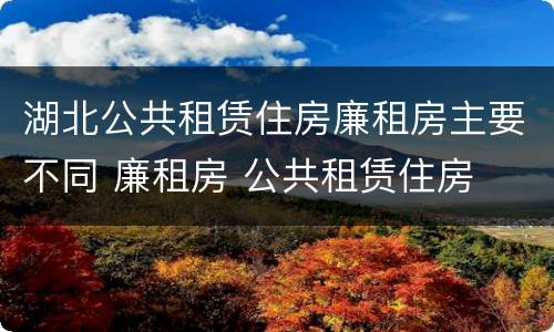 湖北公共租赁住房廉租房主要不同 廉租房 公共租赁住房