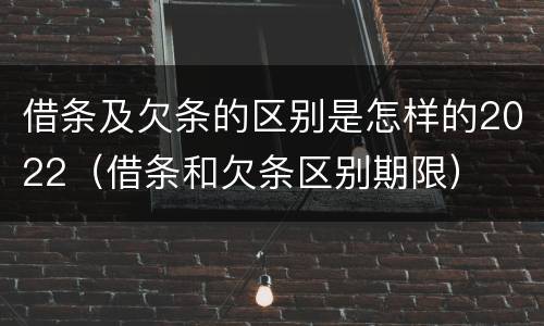 借条及欠条的区别是怎样的2022（借条和欠条区别期限）