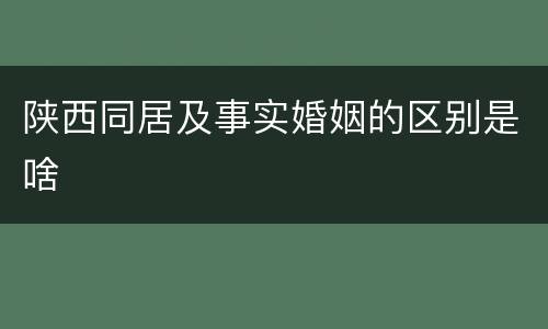 陕西同居及事实婚姻的区别是啥