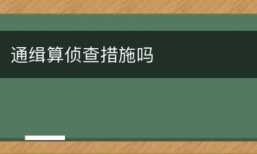 通缉算侦查措施吗