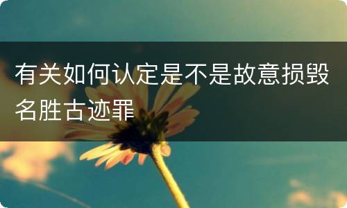 有关如何认定是不是故意损毁名胜古迹罪