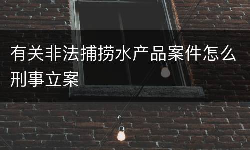 有关非法捕捞水产品案件怎么刑事立案