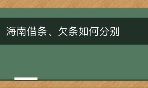 海南借条、欠条如何分别