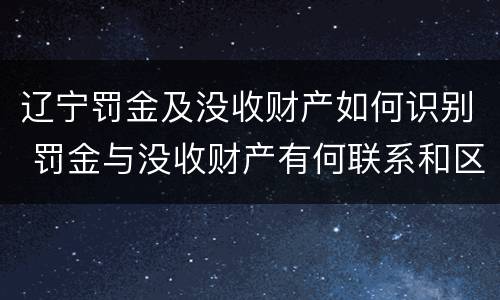 辽宁罚金及没收财产如何识别 罚金与没收财产有何联系和区别?