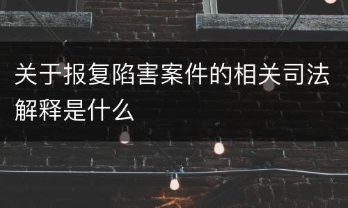 关于报复陷害案件的相关司法解释是什么