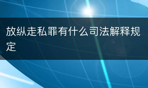 放纵走私罪有什么司法解释规定
