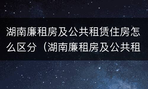 湖南廉租房及公共租赁住房怎么区分（湖南廉租房及公共租赁住房怎么区分的）
