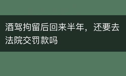 酒驾拘留后回来半年，还要去法院交罚款吗