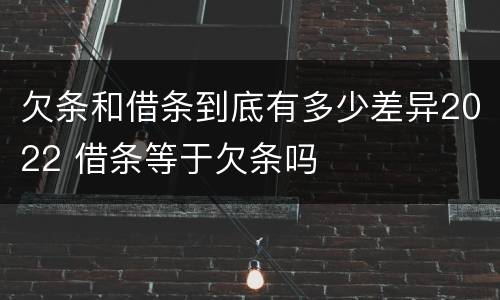 欠条和借条到底有多少差异2022 借条等于欠条吗