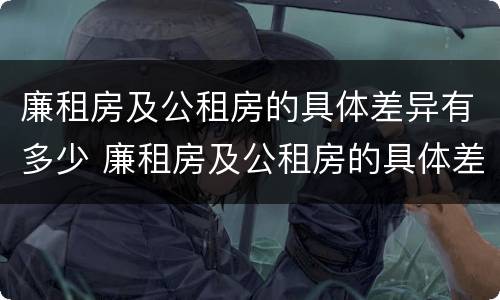 廉租房及公租房的具体差异有多少 廉租房及公租房的具体差异有多少例