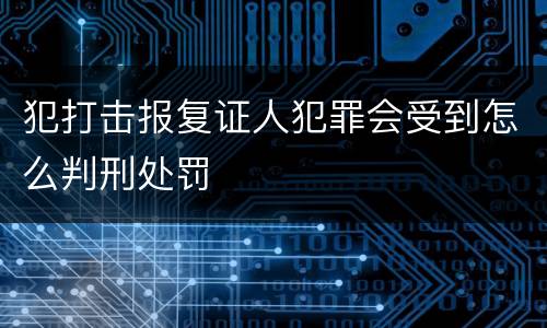 犯打击报复证人犯罪会受到怎么判刑处罚