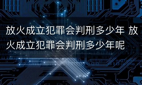 放火成立犯罪会判刑多少年 放火成立犯罪会判刑多少年呢