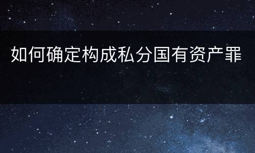如何确定构成私分国有资产罪