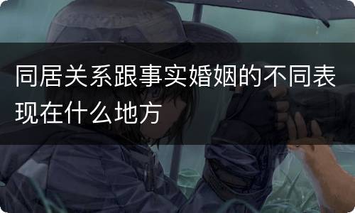 同居关系跟事实婚姻的不同表现在什么地方