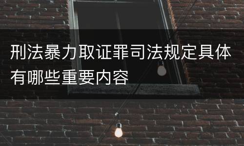 刑法暴力取证罪司法规定具体有哪些重要内容