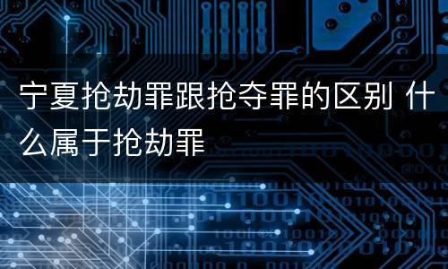 宁夏抢劫罪跟抢夺罪的区别 什么属于抢劫罪