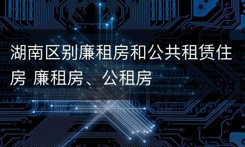 湖南区别廉租房和公共租赁住房 廉租房、公租房