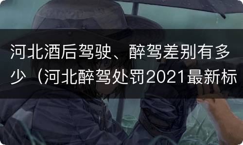河北酒后驾驶、醉驾差别有多少（河北醉驾处罚2021最新标准）