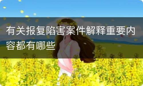 有关报复陷害案件解释重要内容都有哪些
