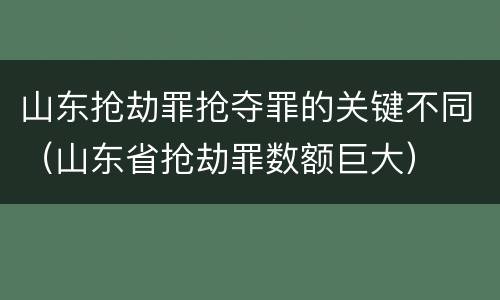 山东抢劫罪抢夺罪的关键不同（山东省抢劫罪数额巨大）