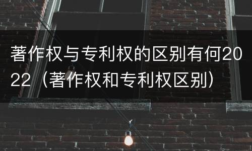 著作权与专利权的区别有何2022（著作权和专利权区别）
