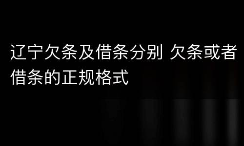辽宁欠条及借条分别 欠条或者借条的正规格式