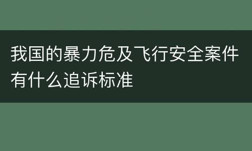 我国的暴力危及飞行安全案件有什么追诉标准
