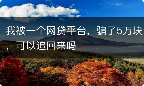 我被一个网贷平台，骗了5万块，可以追回来吗