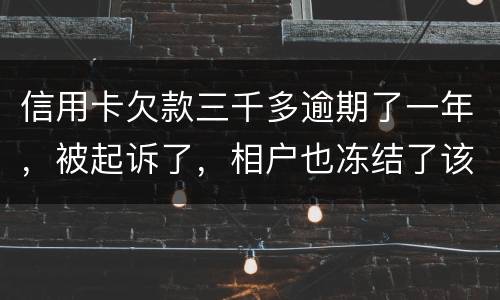 信用卡欠款三千多逾期了一年，被起诉了，相户也冻结了该如何办