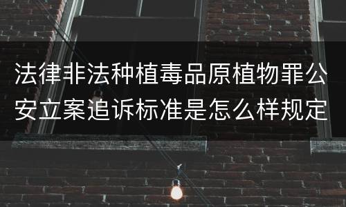 法律非法种植毒品原植物罪公安立案追诉标准是怎么样规定