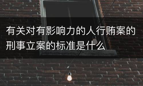 有关对有影响力的人行贿案的刑事立案的标准是什么