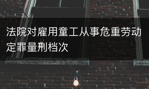 法院对雇用童工从事危重劳动定罪量刑档次