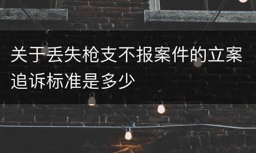 关于丢失枪支不报案件的立案追诉标准是多少