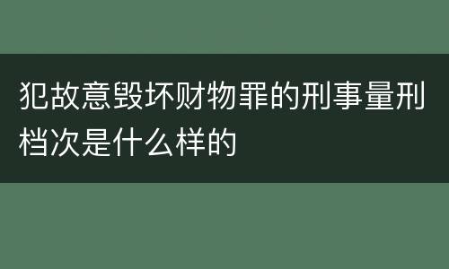 犯故意毁坏财物罪的刑事量刑档次是什么样的